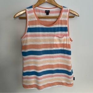 Patagonia Striped Tank Top - Blue, Pink, and White
